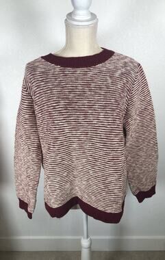 Stitches & Stripes Crew Neck Red and White Striped Sweater - XL